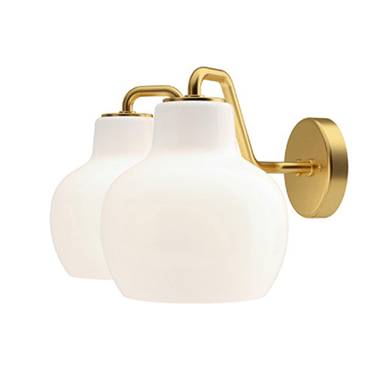 Hailie Vintage Dome LED Metal/Glass Wall Lamp For Mirror, White - Lumpaz