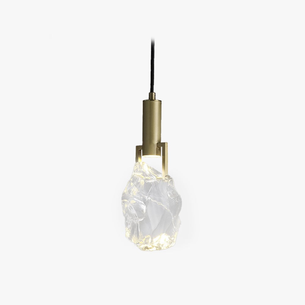 Kristy Modern Drop Crystal Pendant Light, Brass - Lumpaz