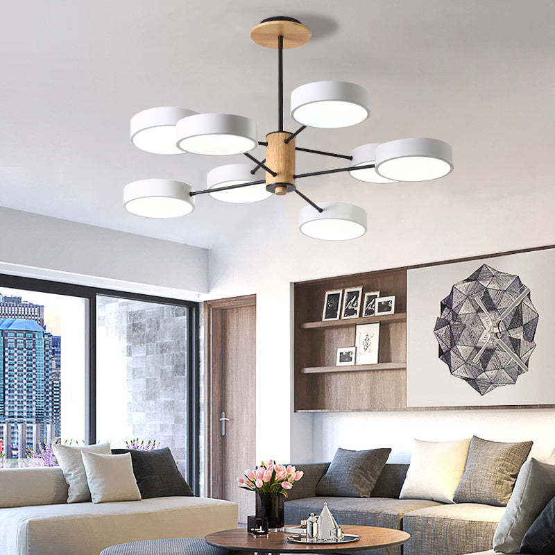 Sienna Art Deco Pendant Light, White/Green/Gray, Metal/Wood - Lumpaz