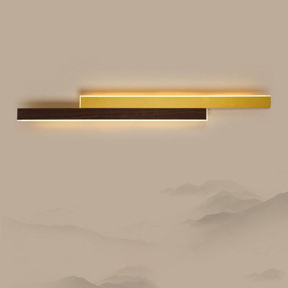 Ozawa Designer Duo-linear Wooden Wall Lamp, Brown/Wood - Lumpaz