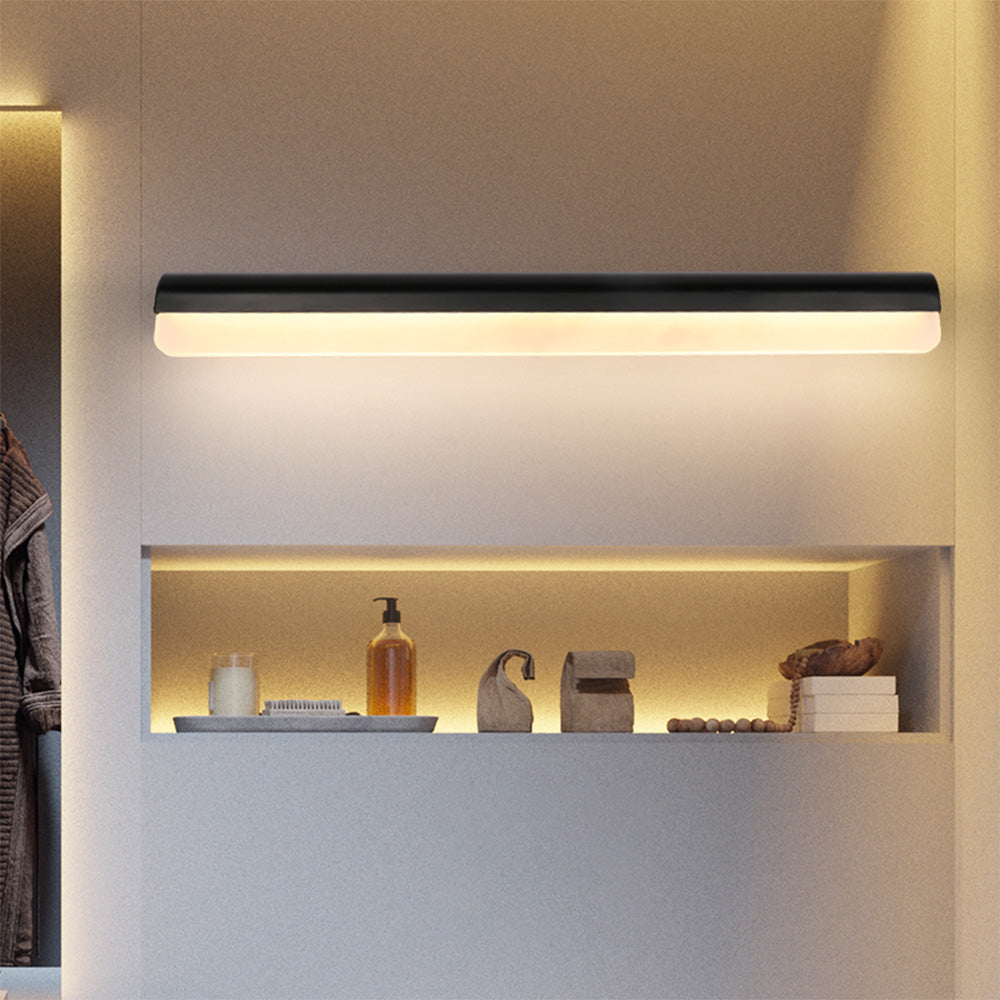 Edge Minimalist Mirror Front Vanity Wall Lamp, Black/White - Lumpaz