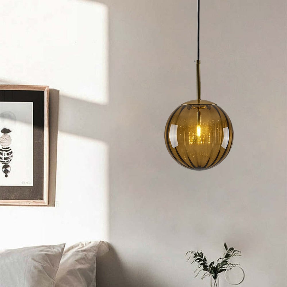 Hailie Modern Pendant Light Clear Bubble Gradient, Glass - Lumpaz