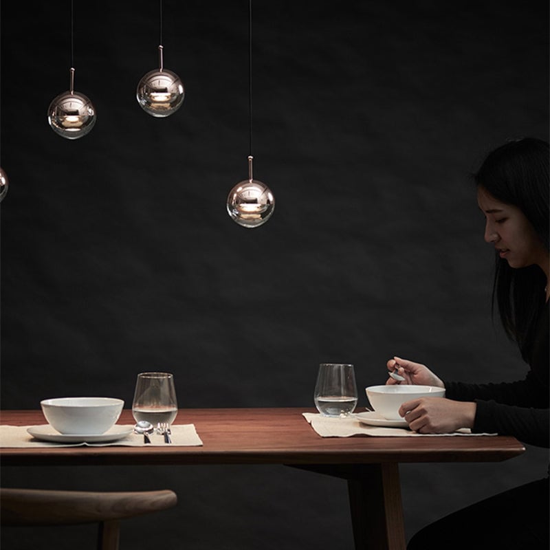 Valentina Modern Ball Metal/Glass Pendant Light, Gold/Rose Gold - Lumpaz