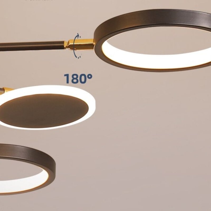 Sumait Modern Led Chandelier, Geometric, Black, Metal/Acrylic - Lumpaz