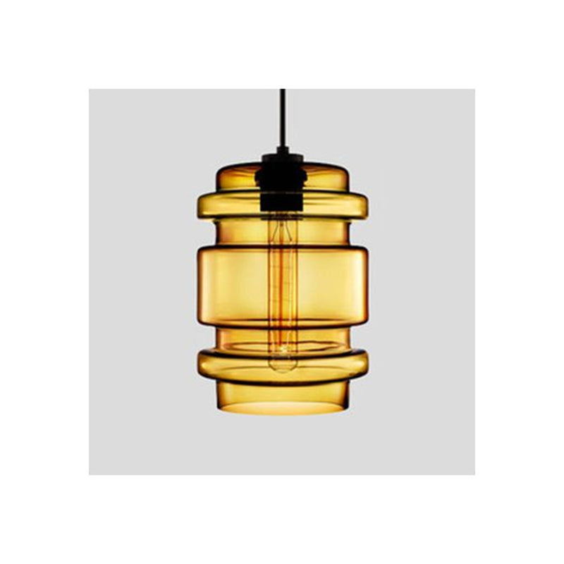 Zaid Modern Art Deco LED Cylindrical Metal/Glass Pendant Light - Lumpaz