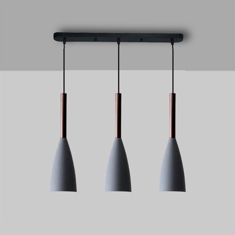 Morandi Kitchen Island Pendant Light Cluster, Wood/Metal - Lumpaz