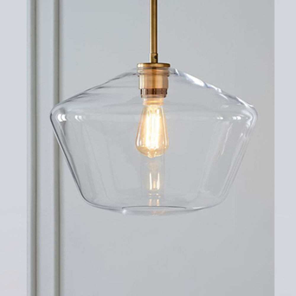 Hailie Pendant Light Clear Glass, Clear/Amber, Bedroom - Lumpaz