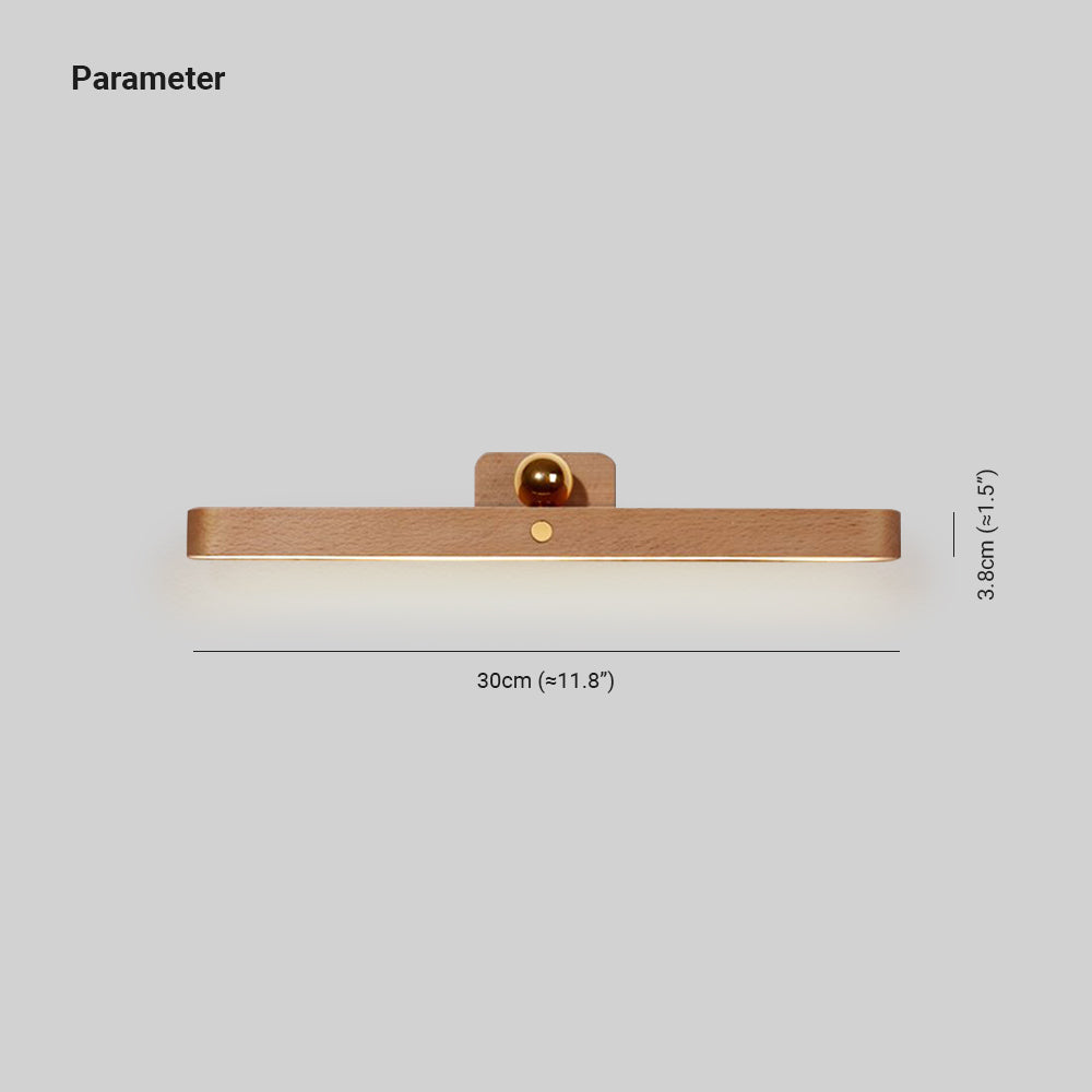 Ozawa Retro Oval Wood/Acrylic/Metal Wall Lamp, Front Mirror Vanity - Lumpaz