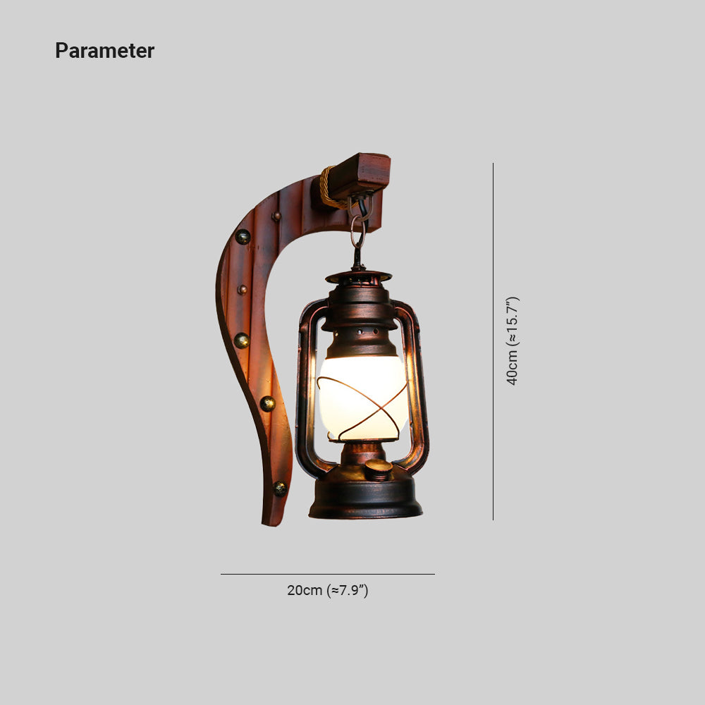 Austin Wall Lamp Minimalist Retro Arc Lampholder Wood Dark Brown, Bedroom - Lumpaz