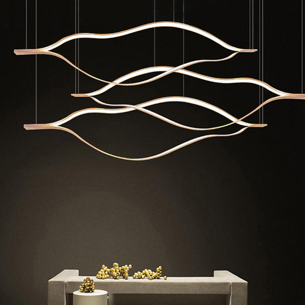 Edge Wave Pendant Light, Gold, 31.5"/39.3"/47.2" - Lumpaz