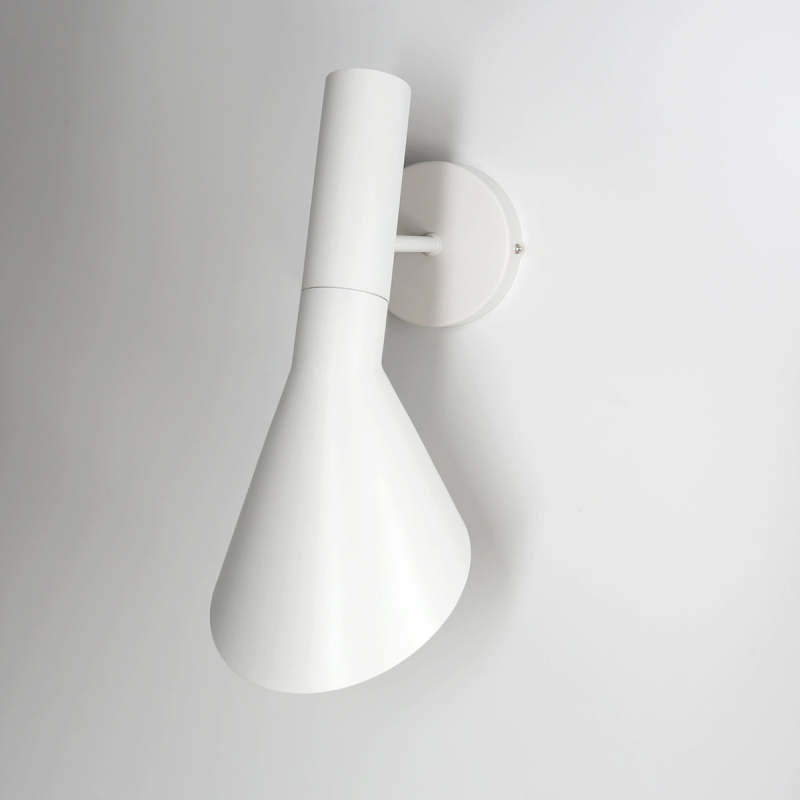 Brady Modern Cone Metal Wall Lamp, Black/White - Lumpaz