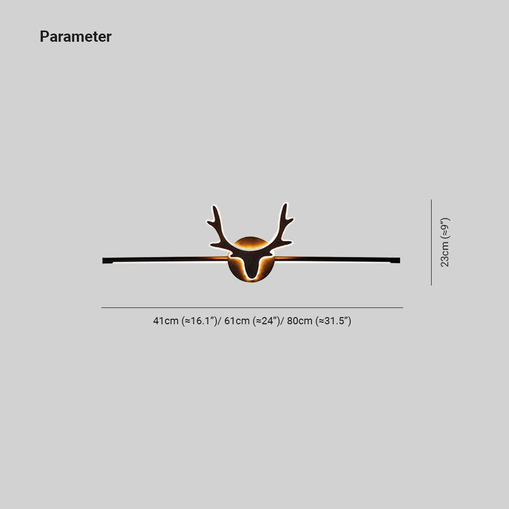 Edge Vintage Antlers Mirror Front Vanity Metal LED Wall Lamp - Lumpaz