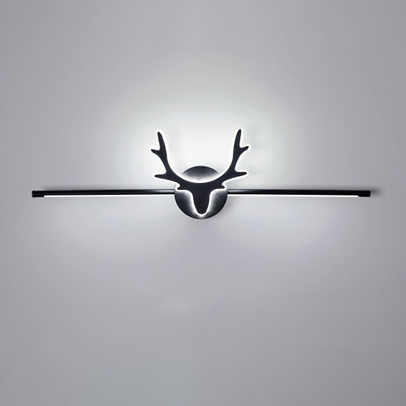 Edge Vintage Antlers Mirror Front Vanity Metal LED Wall Lamp - Lumpaz