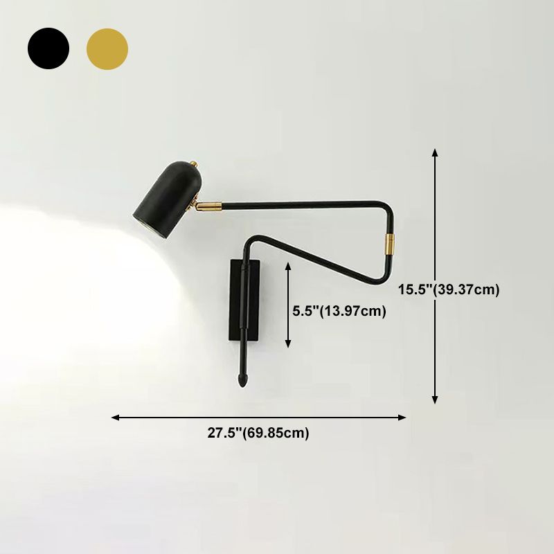 Freja Wall Lamp Modern, Metal Adjustable, Black/Gold, Study - Lumpaz