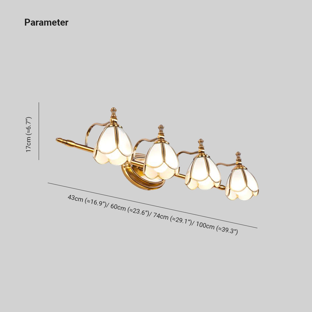 Félicie Vintage Flower Glass Wall Lamp, White/Yellow, Living Room - Lumpaz