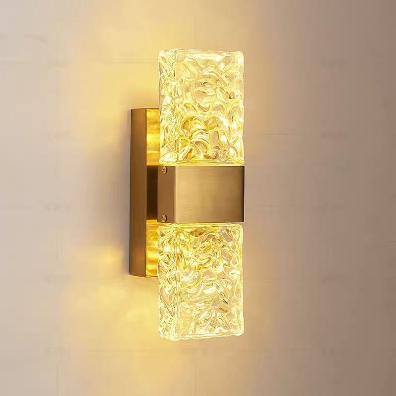 Kajetan Modern Rectangular Metal Wall Lamp, Gold - Lumpaz