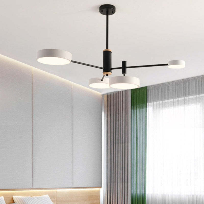 Sienna Pendant Light LED, Metal & Wood, Gray/White/Gold - Lumpaz
