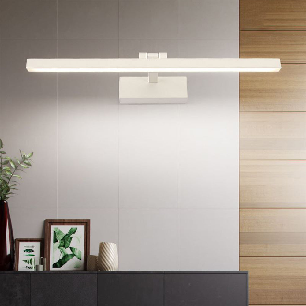 Edge Wall Lamp Linear Mirror Front Vanity, Black/White, Bathroom - Lumpaz