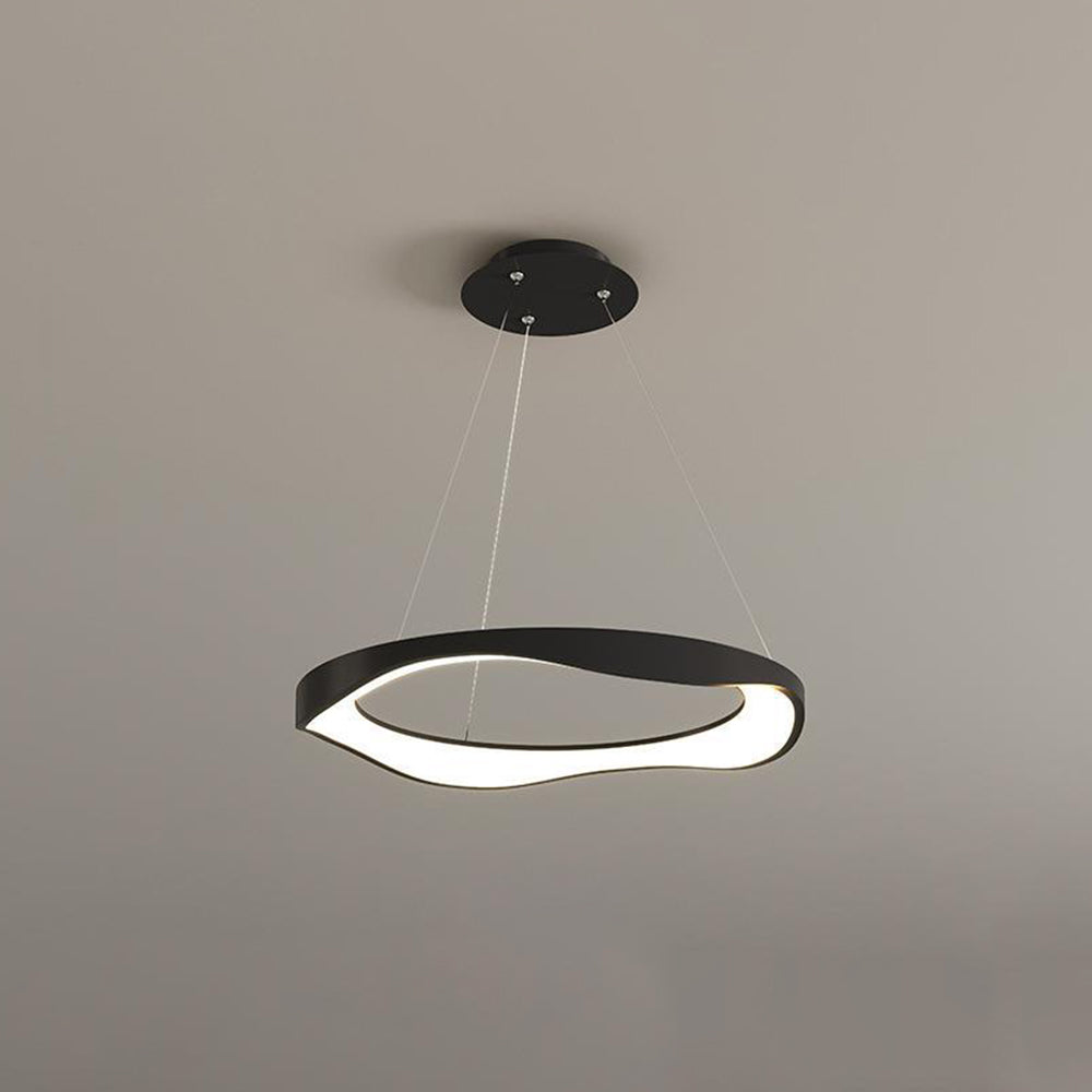 Arisha Pendant Light Rond Modern, Light Color Switchable, Black/White, Dining Room - Lumpaz