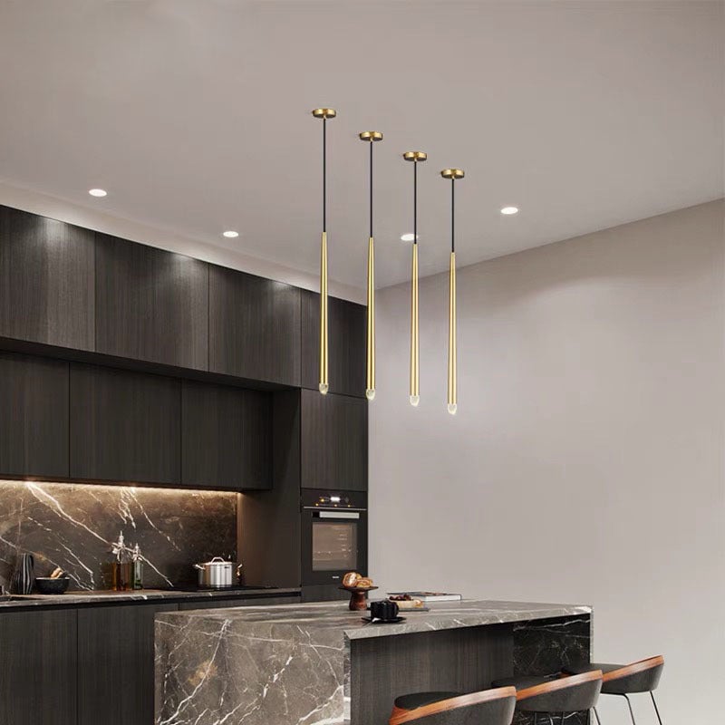 Carr Pendant Light Linear Modern, Metal, Gold, Living Rooms - Lumpaz