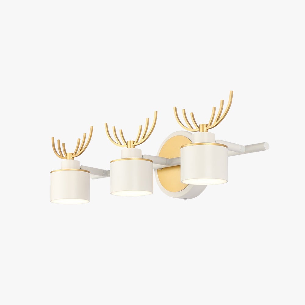Leigh Modern Deer Metal/Acrylic Wall Lamp, Gold & White, Bathroom - Lumpaz