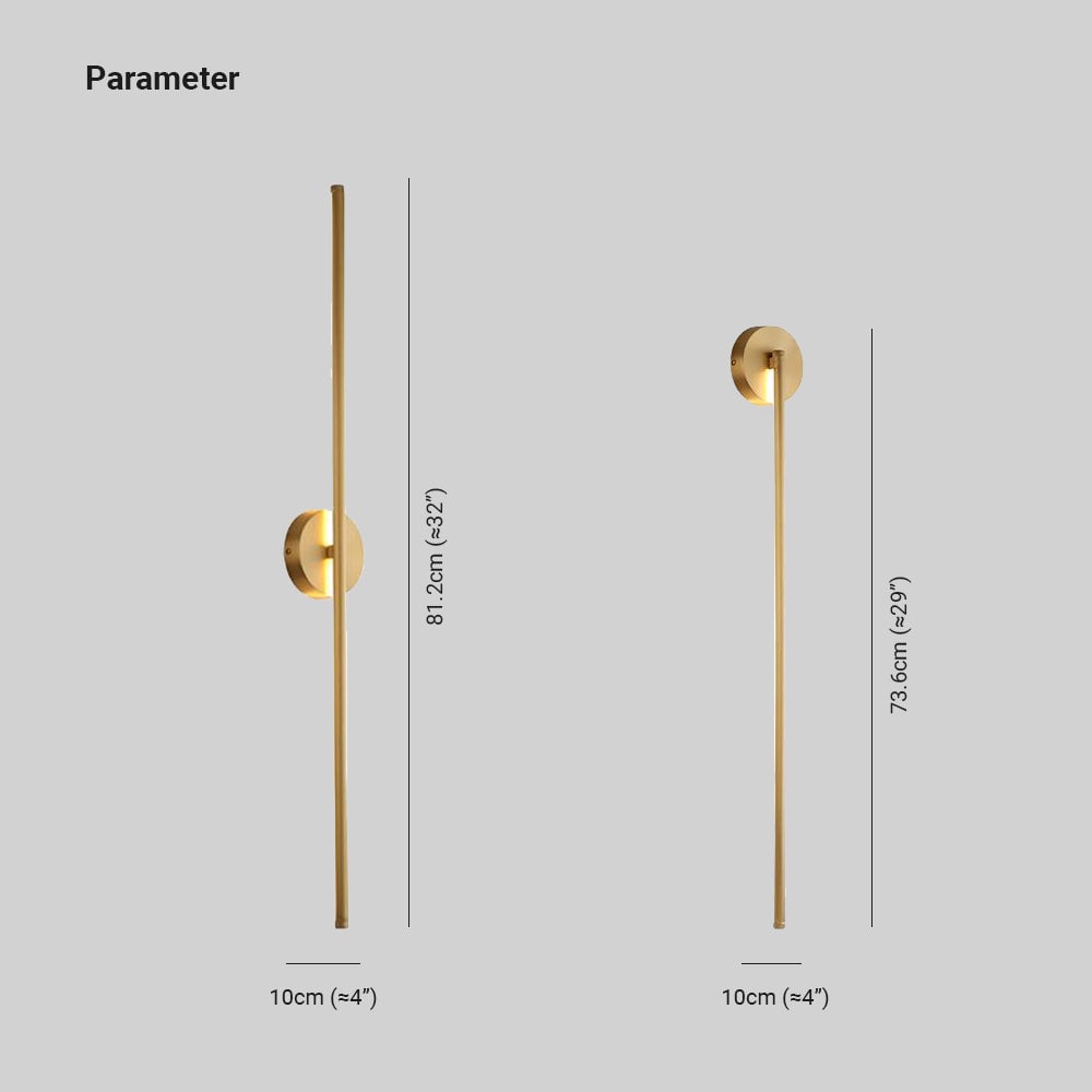 Edge Modern Linear Metal&Silica Gel Wall Mount Lamps, Gold - Lumpaz