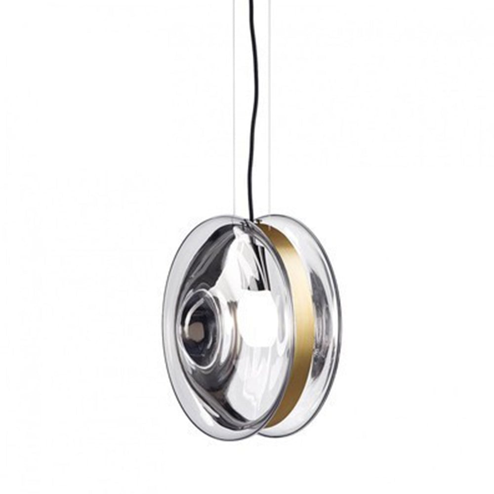 Hailie Art Round Glass Pendant Light, Metal&Glass, 6 Color - Lumpaz