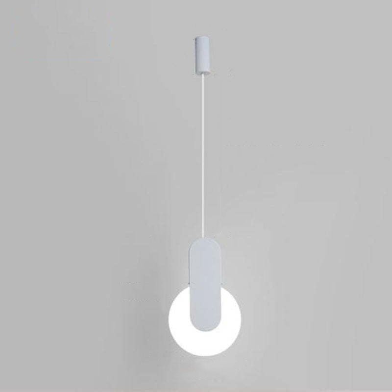 Nyla Modern Minimalist LED Hanging Pendant Lights Black White Bedroom - Lumpaz