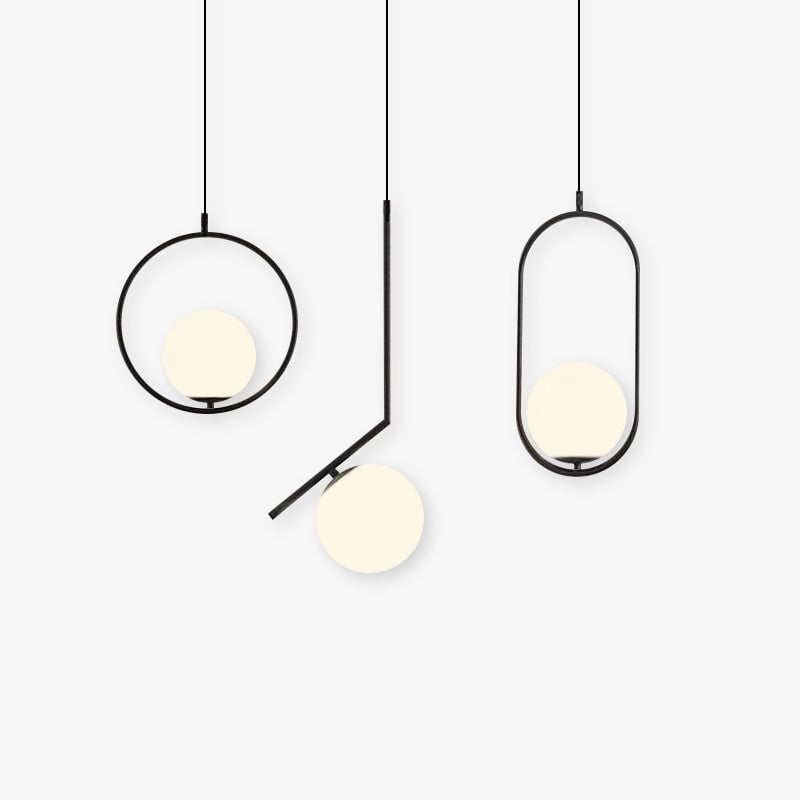 Valentina Modern Globe Metal/Glass Pendant Light, 3 Style - Lumpaz
