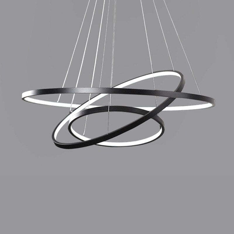 Arisha Pendant Light, Inner Ring Illuminated,  White/Black/Gold - Lumpaz