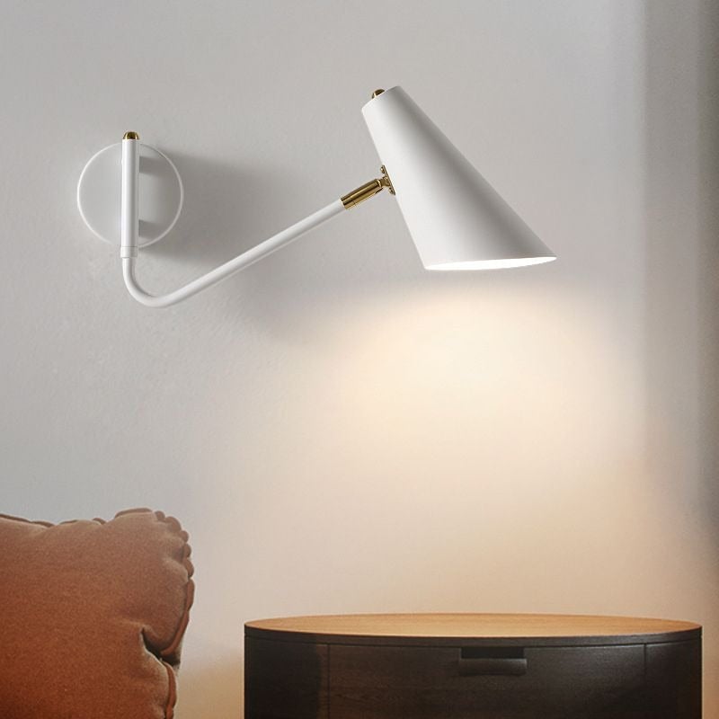 Brady Rotatable Wall Lamp, Black & White & Gold, Bedroom - Lumpaz