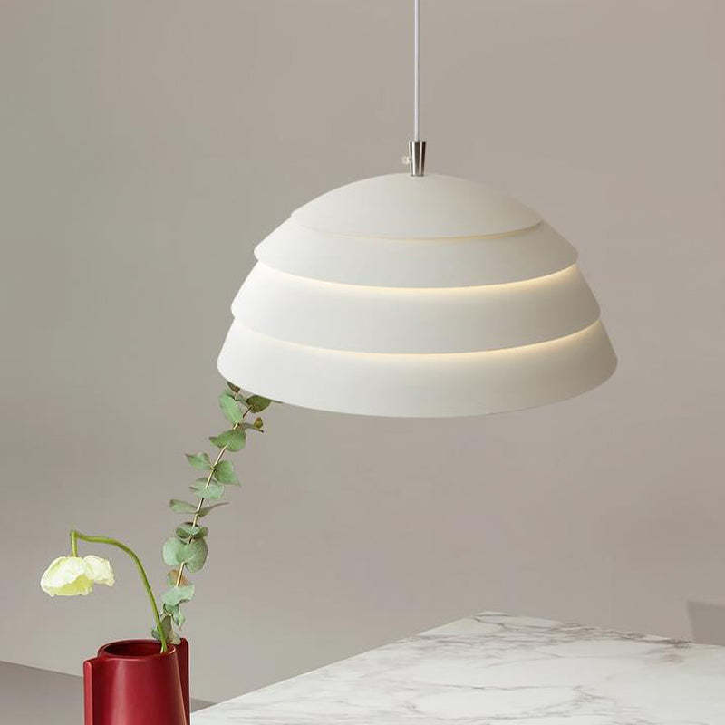 Nazifa Design Semi-Globe Metal Pendant Light, Black/White - Lumpaz