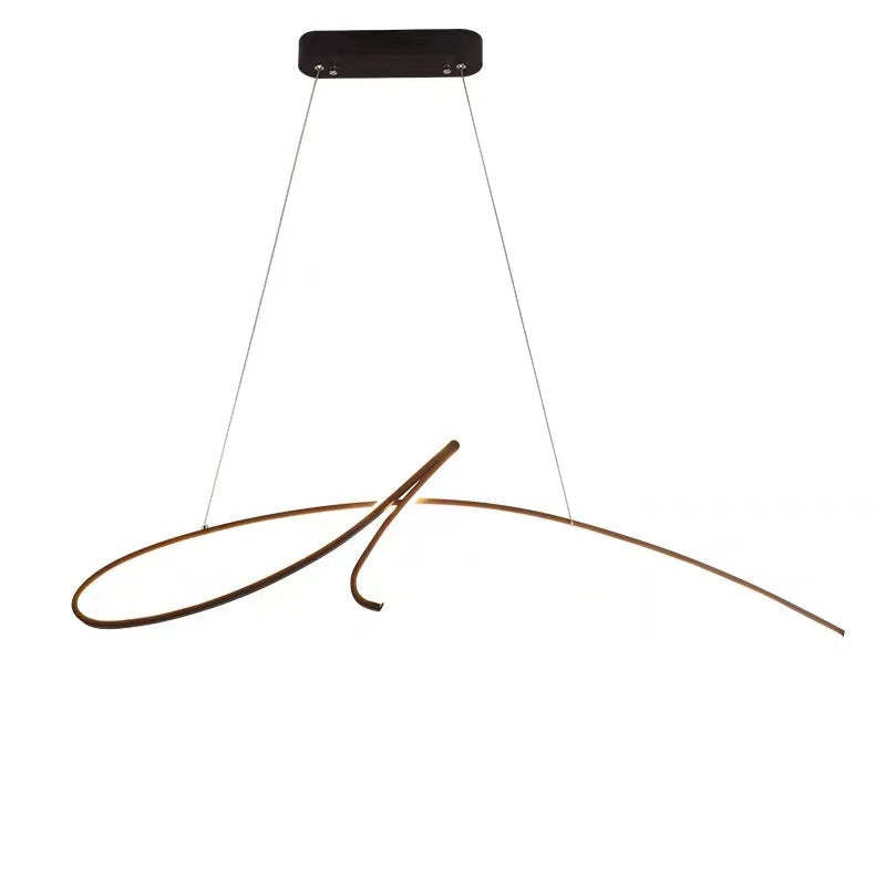 Pendant Light Irregular-curved Modern, Metal, Black/Gold, Restaurant - Lumpaz