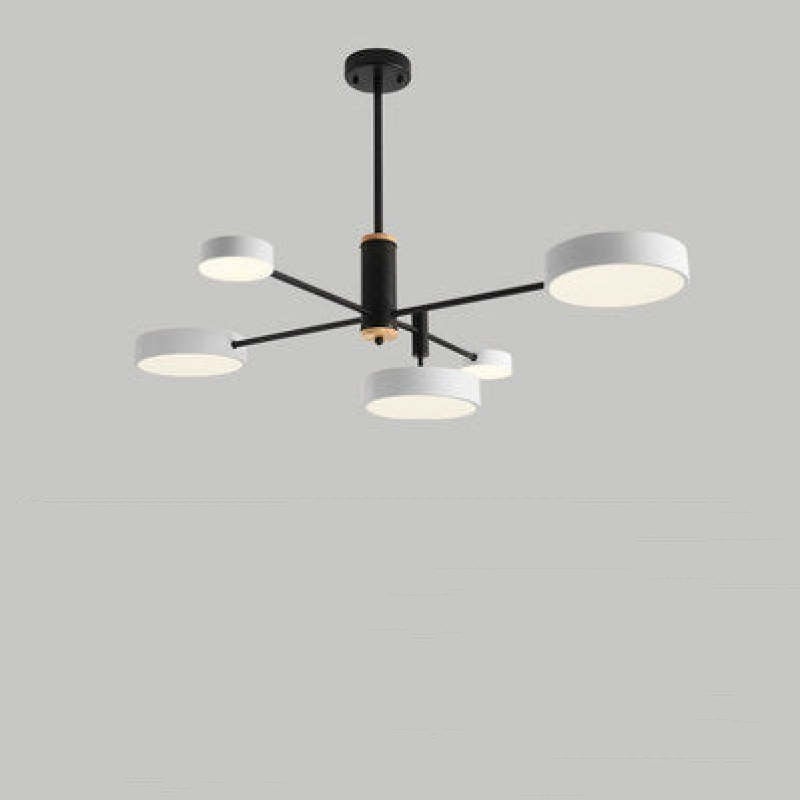 Sienna Pendant Light LED, Metal & Wood, Gray/White/Gold - Lumpaz