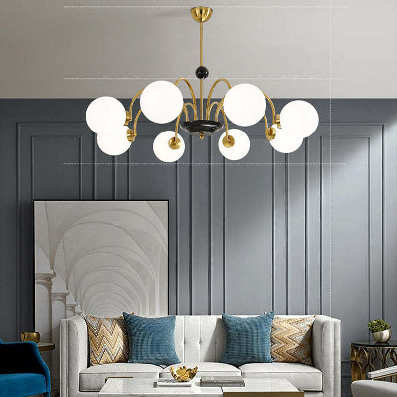 Modern Globe Glass Art Deco Chandelier, Living Room - Lumpaz