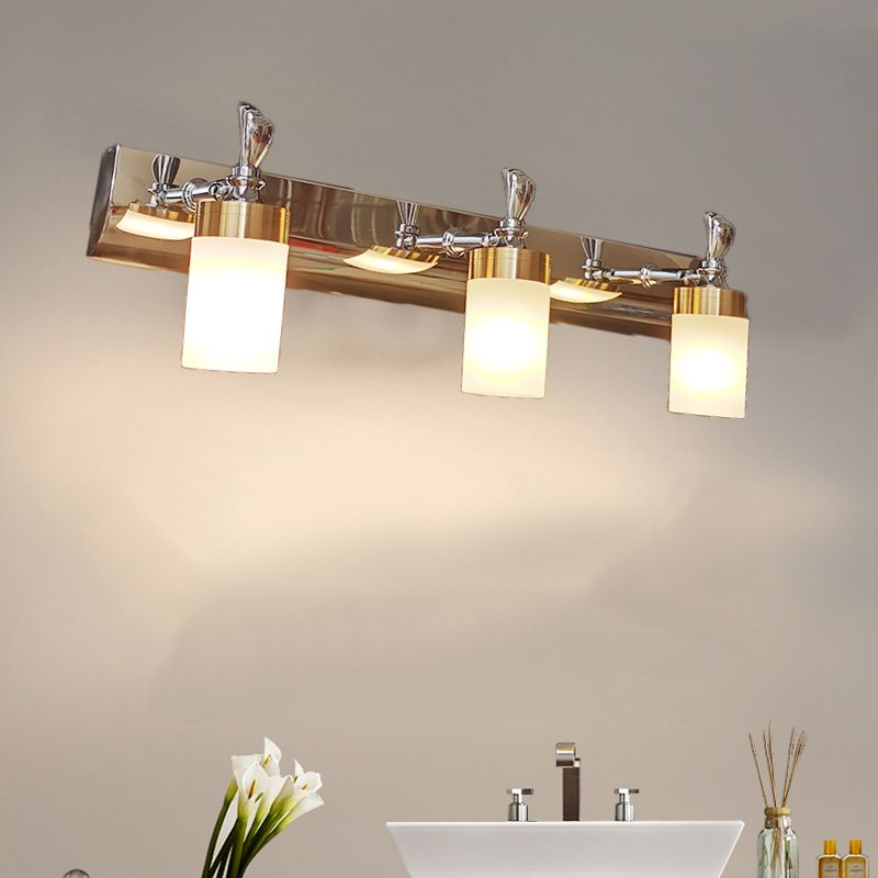 Leigh Modern Metal Vanity Wall Lamp, Gold, Bathroom, 2/3/4 Light - Lumpaz