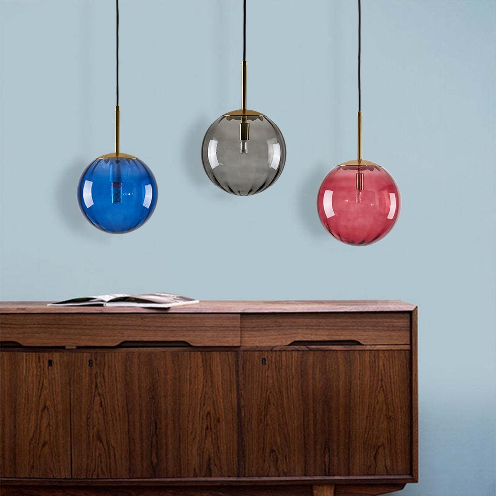 Hailie Modern Pendant Light Clear Bubble Gradient, Glass - Lumpaz