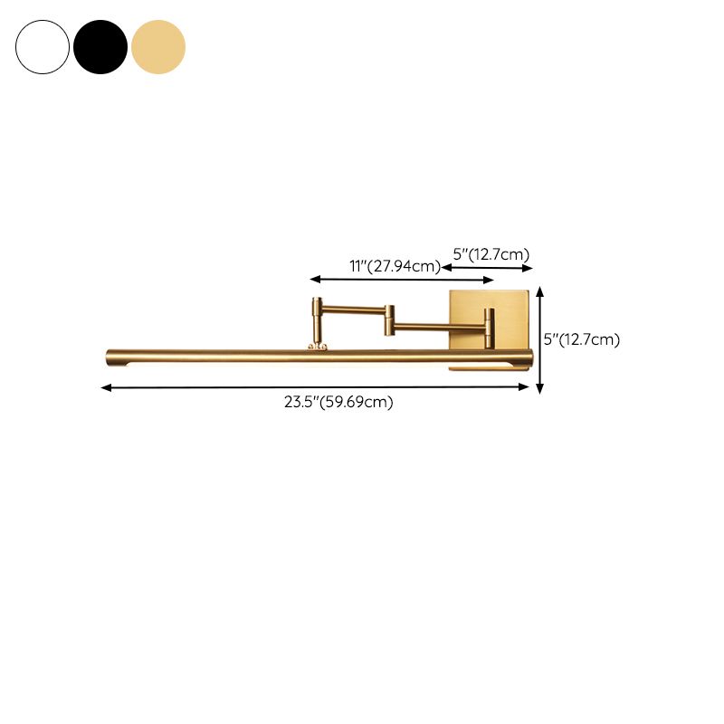 Edge Modern Adjustable Mirror Front Vanity Metal Acrylic LED Wall Lamp - Lumpaz