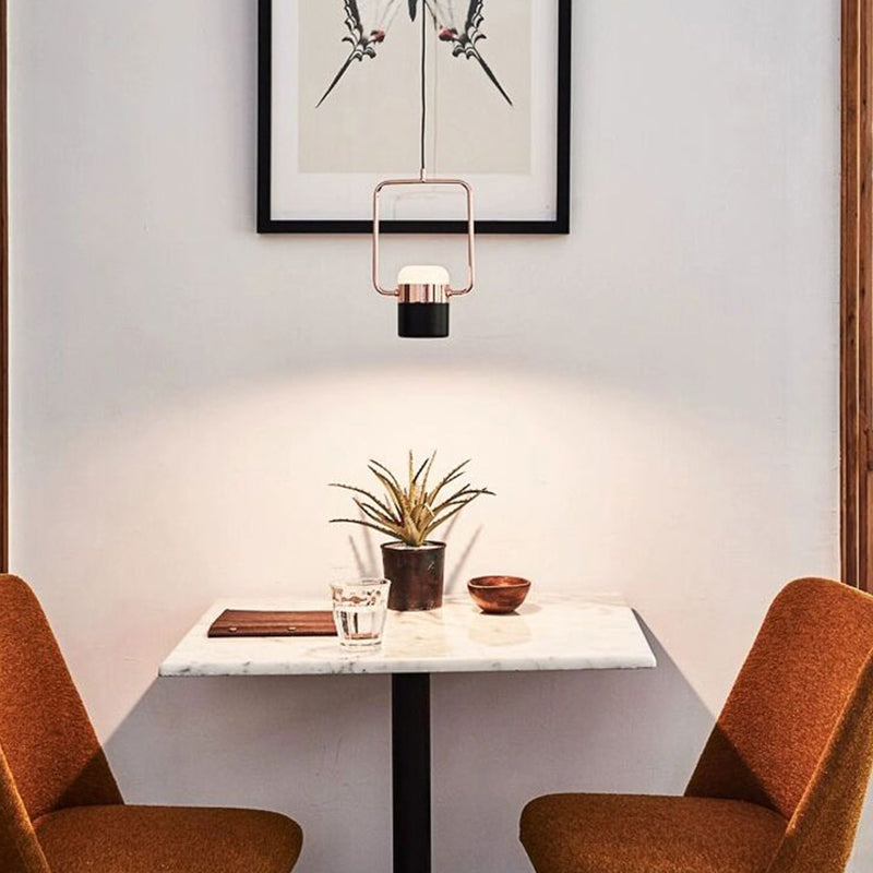 Cooley Modern Industrial Scandinavian Metal/Glass Pendant Light，White/Black - Lumpaz