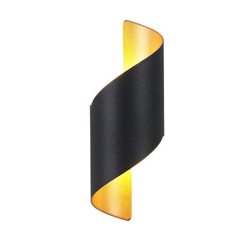 Orr Modern Conch Shape Metal Indoor Wall Lamp, Black/White/Gold - Lumpaz