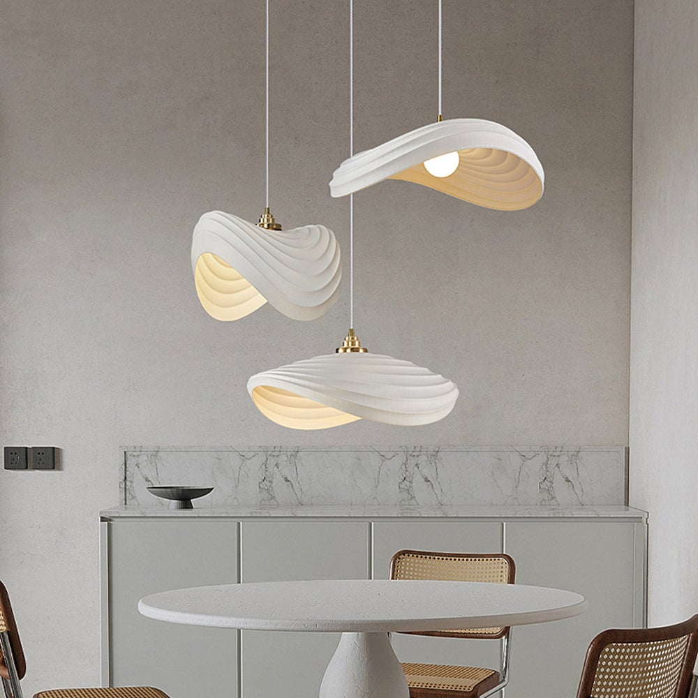 Renée Wabi-Sabi Minimalisme Ripple Pendant Light, Resin&Metal - Lumpaz