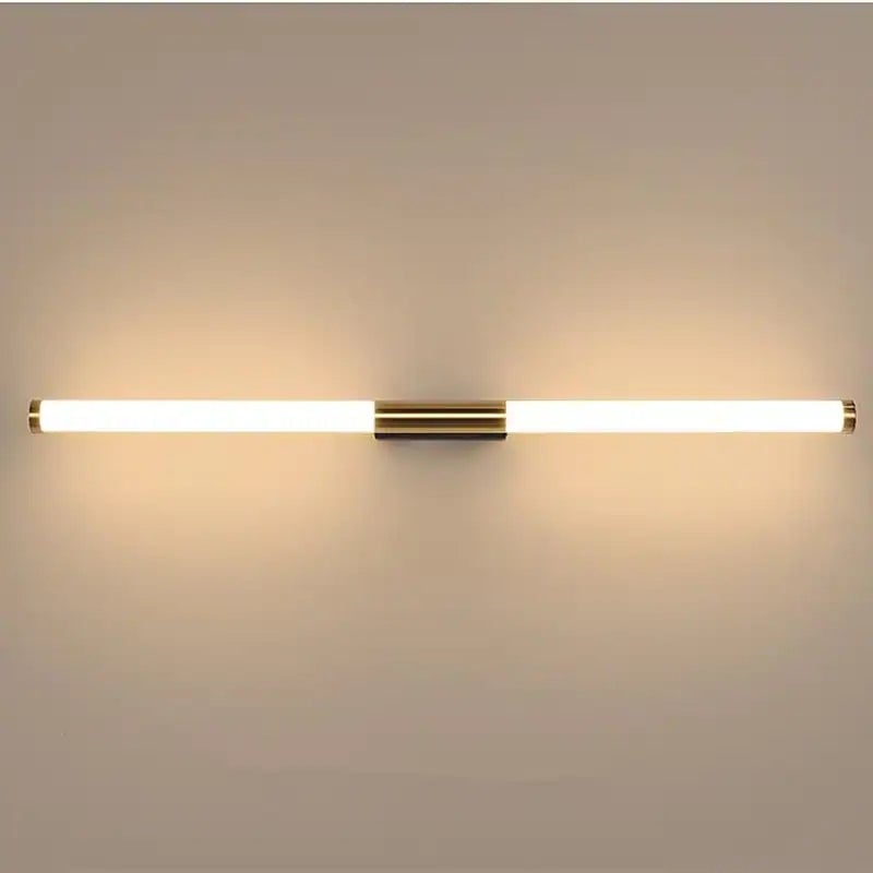 Leigh Minimalist Linear Metal Wall Lamp, Gold - Lumpaz
