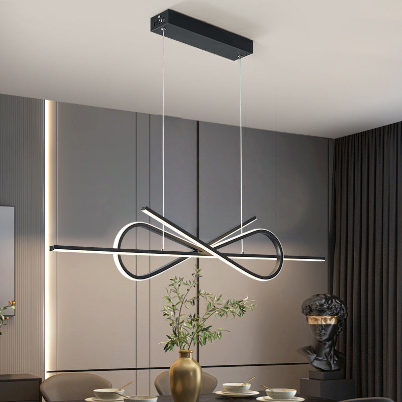 Bouvet Modern Minimalist Nordic Bow-tie Metal Pendant Light, White/Black - Lumpaz