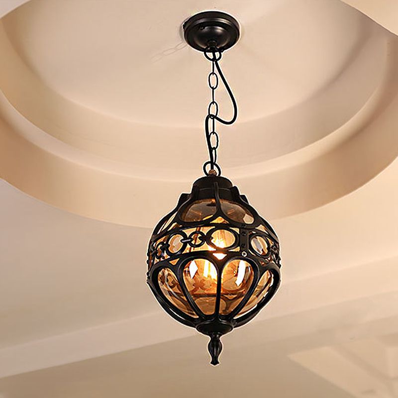 Alessio Loft Sphere Vintage Farmhouse Rustic Pendant Light Black/Bronze Dining Room - Lumpaz
