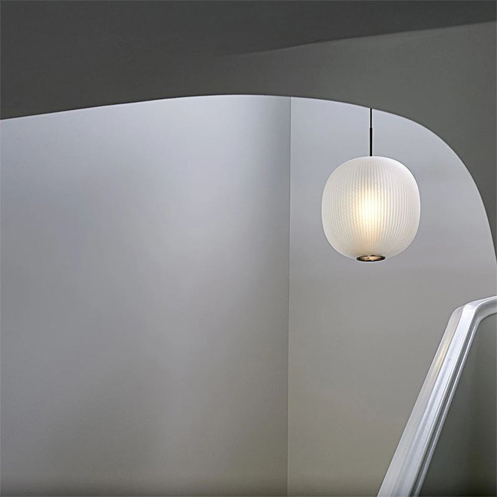 Hailie Frosted Glass Cylinder Pendant Light, Sandy White/Gray, Metal/Glass - Lumpaz