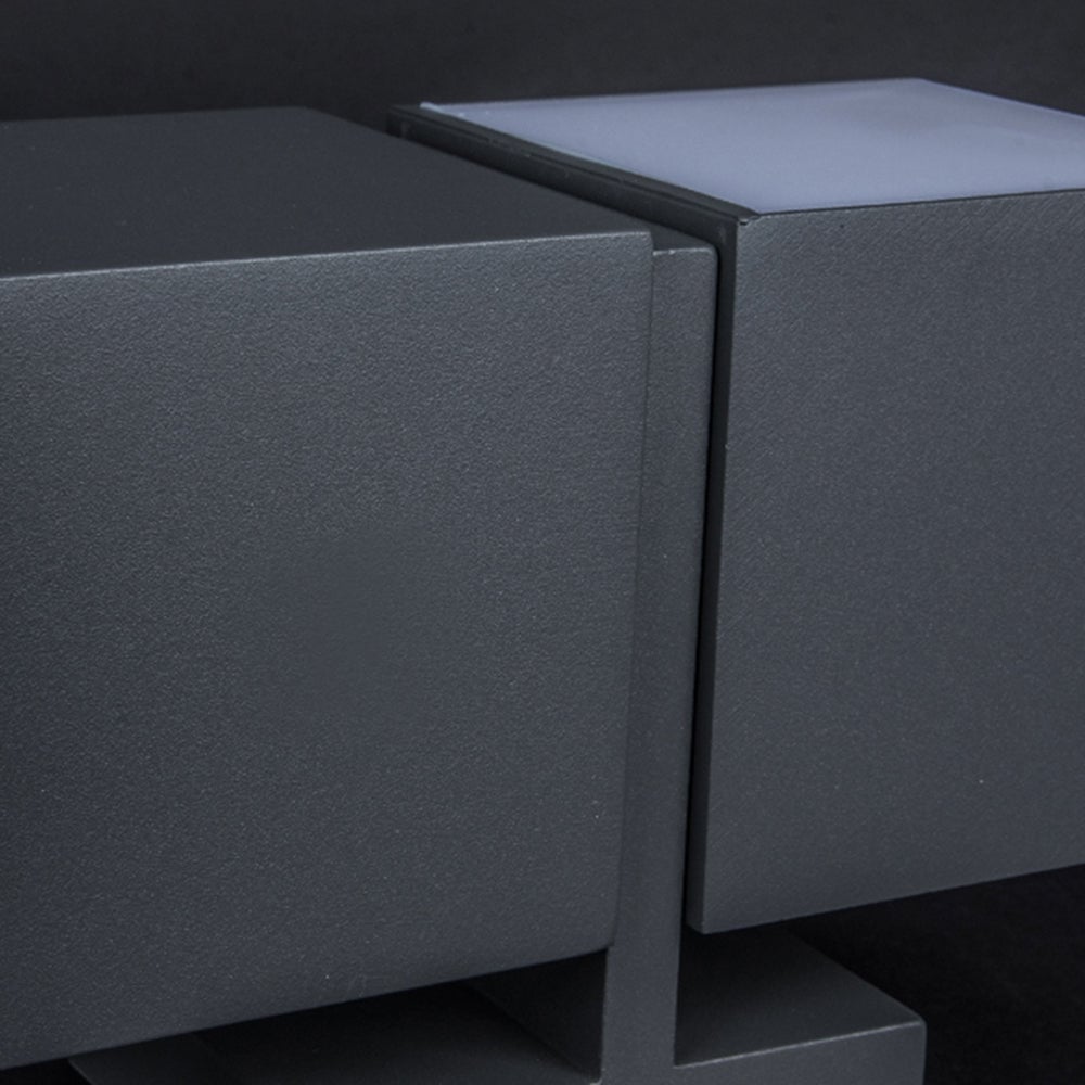 Orr Modern Geometry Rotatable Metal/Acrylic Outdoor Waterproof Wall Lamp, Black - Lumpaz