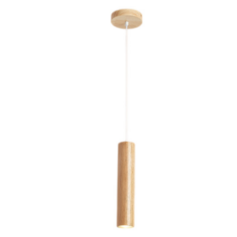 Ozawa Cylindrical Wood Pendant Light for Bedroom Kitchen Island - Lumpaz