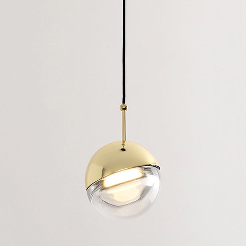 Valentina Modern Ball Metal/Glass Pendant Light, Gold/Rose Gold - Lumpaz