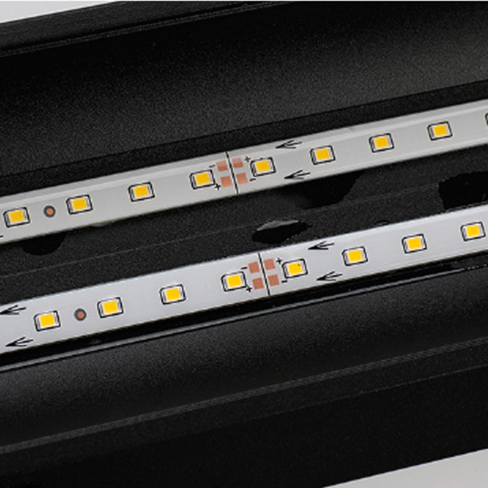 Edge Modern Tri-Rrism Metal/Acrylic Waterproof Outdoor Wall Lamp, Black - Lumpaz