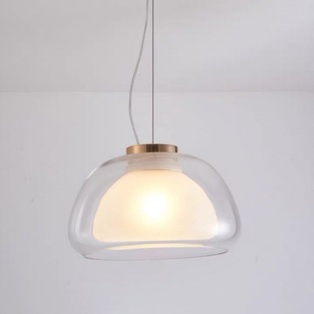 Byers Double Layer White Glass Pendant Light - Lumpaz